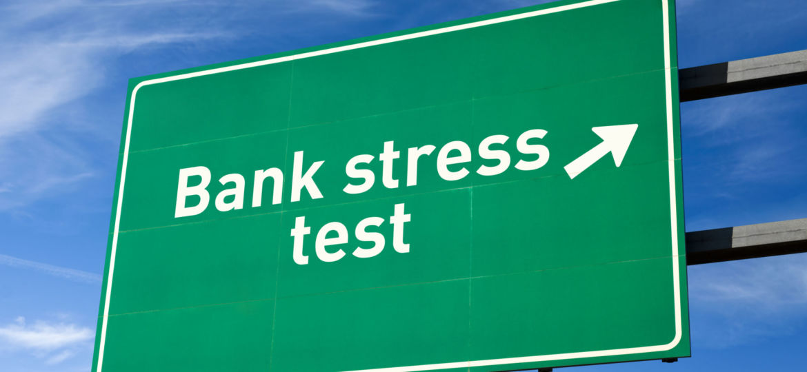 Highway directional sign for Bank stress test